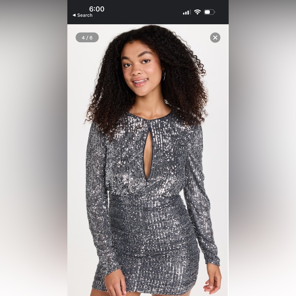 Bardot Onyx Mini silver Sequin Dress size medium‎ Sz 6